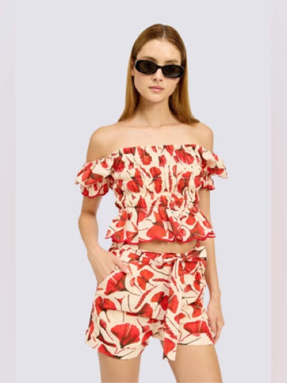 En Saison Josie Top and Belted Shorts Set $194 Size Small - Picture 7 of 11